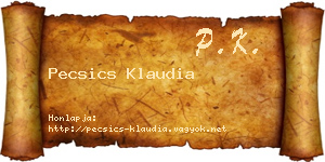 Pecsics Klaudia névjegykártya